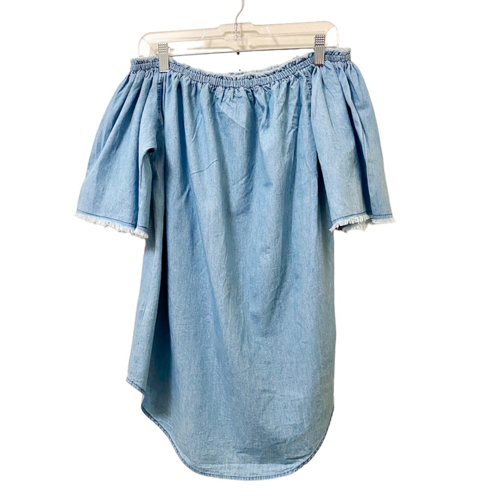 [Fashion Nova] Off The Shoulder Denim Dress - Picture 6 of 6